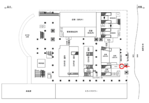 JR／新宿駅／新南口改札外／№9駅看板・駅広告、位置図