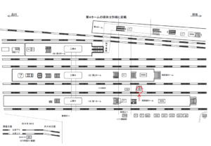 JR／新宿駅／2番線前／№13駅看板・駅広告、位置図