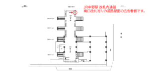 JR／中野駅／地下道／№9駅看板・駅広告、位置図