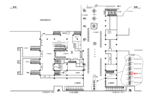 JR／立川駅／自由通路／№108駅看板・駅広告、位置図