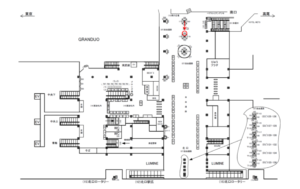 JR／立川駅／自由通路／№164駅看板・駅広告、位置図