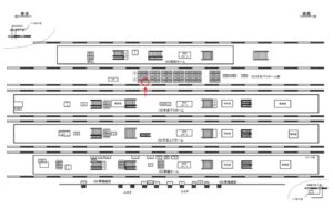 JR／立川駅／中央下りホーム前／№107駅看板・駅広告、位置図