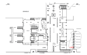 JR／立川駅／自由通路／№111駅看板・駅広告、位置図
