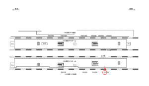 JR／武蔵小金井駅／高架上り線前／№107駅看板・駅広告、位置図