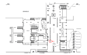 JR／立川駅／自由通路／№51駅看板・駅広告、位置図