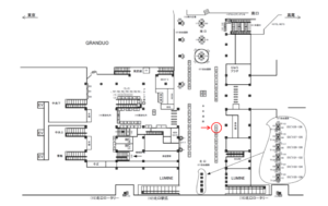 JR／立川駅／自由通路／№67駅看板・駅広告、位置図