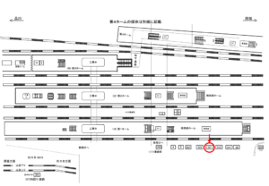 JR／新宿駅／1番線前／№321駅看板・駅広告、位置図