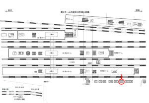JR／新宿駅／1番線前／№312駅看板・駅広告、位置図