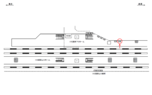 JR／国立駅／高架下りホーム／№108駅看板・駅広告、位置図