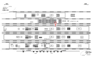 JR／立川駅／中央下りホーム前／№143駅看板・駅広告、位置図