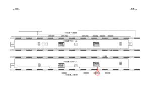 JR／武蔵小金井駅／高架上り線前／№106駅看板・駅広告、位置図