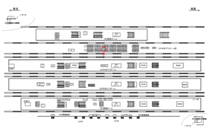 JR／立川駅／中央下りホーム前／№117駅看板・駅広告、位置図