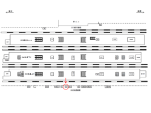 JR／三鷹駅／快速線前／№16駅看板・駅広告、位置図