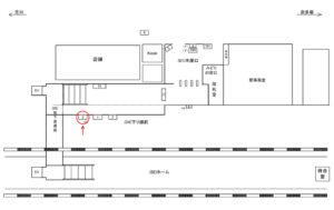 JR／青梅駅／下り線前／№3駅看板・駅広告、位置図