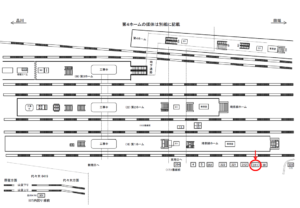 JR／新宿駅／1番線前／№311駅看板・駅広告、位置図
