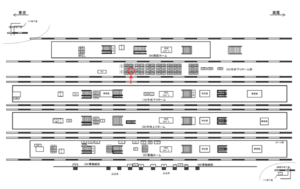 JR／立川駅／中央下りホーム前／№105駅看板・駅広告、位置図