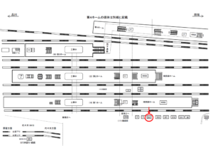 JR／新宿駅／1番線前／№351駅看板・駅広告、位置図