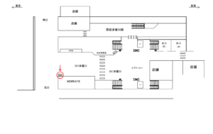 JR／武蔵境駅／本屋口／№399周辺案内図広告・駅広告、位置図