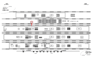 JR／立川駅／中央下りホーム前／№301駅看板・駅広告、位置図