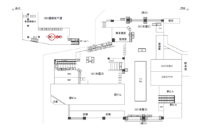 JR／目黒駅／連絡地下道／№10駅看板・駅広告、位置図