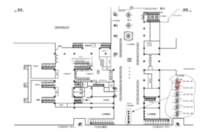 JR／立川駅／自由通路／№115駅看板・駅広告、位置図