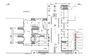 JR／立川駅／自由通路／№104駅看板・駅広告、位置図