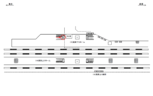 JR／国立駅／高架下りホーム／№109駅看板・駅広告、位置図