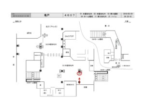JR／亀戸駅／本屋改札内／№51駅看板・駅広告、位置図