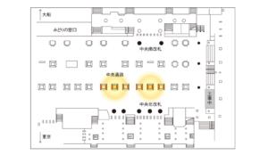 JR／横浜駅／JR 横浜駅 横浜中央通路ライトアップシート 14日間№14駅臨時広告・駅広告、位置図
