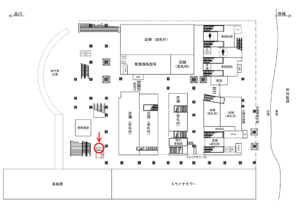 JR／新宿駅／新南口改札外／№109駅看板・駅広告、位置図
