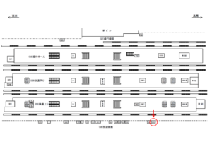 JR／三鷹駅／快速線前／№206駅看板・駅広告、位置図