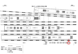 JR／新宿駅／1番線前／№30駅看板・駅広告、位置図