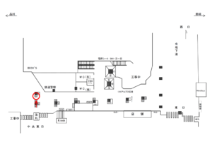 JR／新宿駅／アルプス広場／№42駅看板・駅広告、位置図