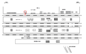 JR／国分寺駅／下り線前／№8駅看板・駅広告、位置図