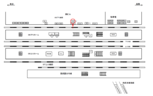 JR／国分寺駅／下り線前／№12駅看板・駅広告、位置図