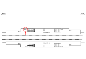 つくばエクスプレス/みどりの駅/下りホーム/№2駅看板・駅広告、位置図