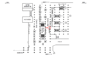 JR／池袋駅／南地下通路／№93駅看板・駅広告、位置図