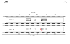つくばエクスプレス／守谷駅／上りホーム／№2駅看板・駅広告、位置図
