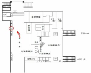 JR　佐倉駅／本屋改札外／№2駅看板・駅広告、位置図
