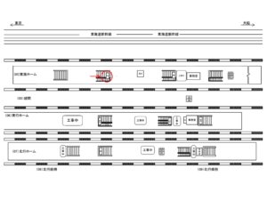 JR／新橋駅／東海ホーム／№3駅看板・駅広告、位置図
