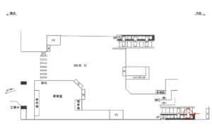 JR／関内駅／北口／№71駅看板・駅広告、位置図
