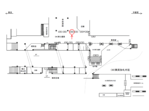 JR／大宮駅／東口通路／№182駅看板・駅広告、位置図