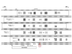 JR／大船駅／貨物線側／№11駅看板・駅広告、位置図