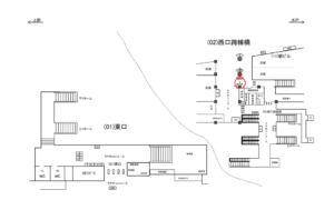 JR／取手駅／西口跨線橋／№4駅看板・駅広告、位置図