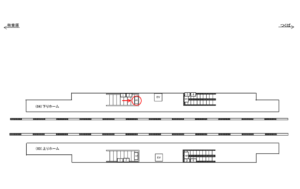 つくばエクスプレス/柏たなか駅/下りホーム/№5駅看板・駅広告、位置図