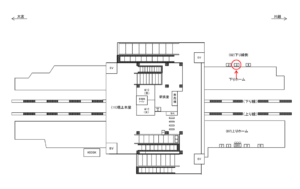 JR／指扇駅／下り線側／№3駅看板・駅広告、位置図