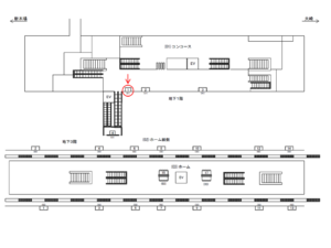 りんかい線／天王洲アイル駅／コンコース／№1駅看板・駅広告、位置図