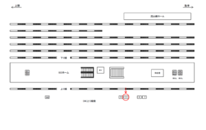 JR／馬橋駅／上り線側／№3駅看板・駅広告、位置図