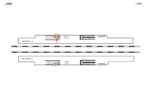 つくばエクスプレス／柏の葉キャンパス駅／下りホーム／№2駅看板・駅広告、位置図