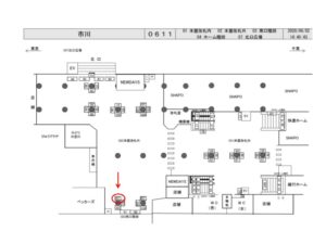 JR／市川駅／本屋改札外／№105駅看板・駅広告、位置図